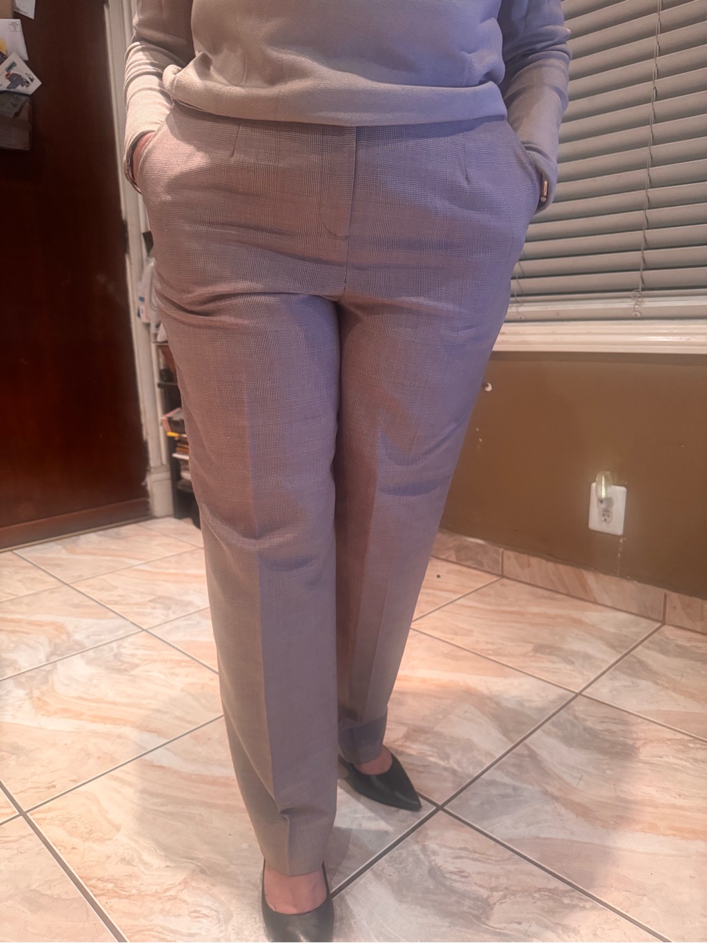 Pendleton Beige Straight-Leg Wool Trousers